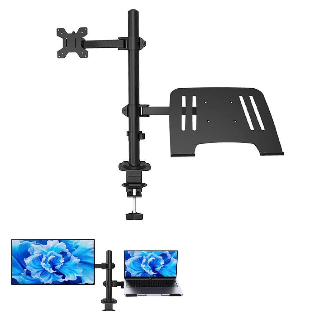 Ergonomisk Monitorarm för Skrivbord 13–27" – VESA 75x75/100x100 Justerbar Höjd Kabelhantering 8kg Stål EU-lager Polen