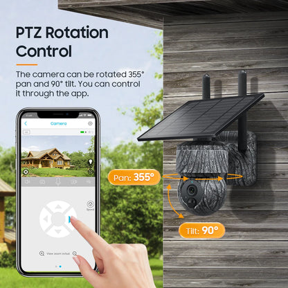 5MP 4G Solar Hunting Camera with High Definition Image Solar Panel Two-Way Audio Security CCTV Battery Camera IP66 Waterproof  + V380 Pro 12MP 10× Zoom Triple‑Lens 4G Solar‑Powered Outdoor Triple‑Screen CCTV Security C