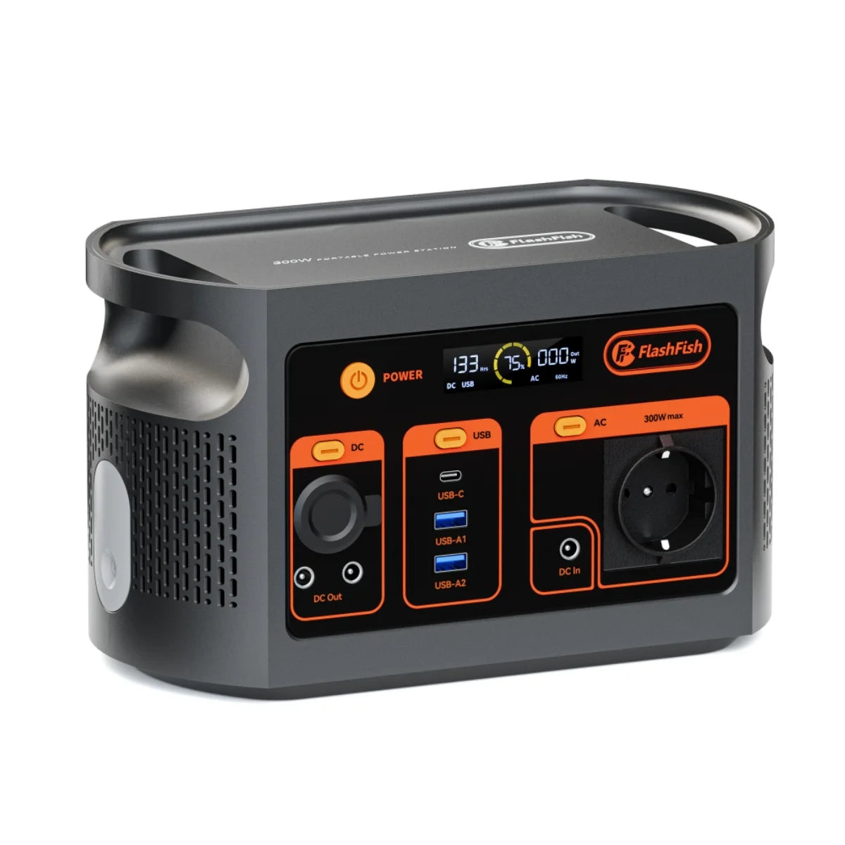 FF Flashfish E103 300W Portable Power Station, 179.2Wh LiFePO4 Battery, Fast AC Recharge, Multi-Output Solar Generator for Outdoor/Camping/Emergency Power