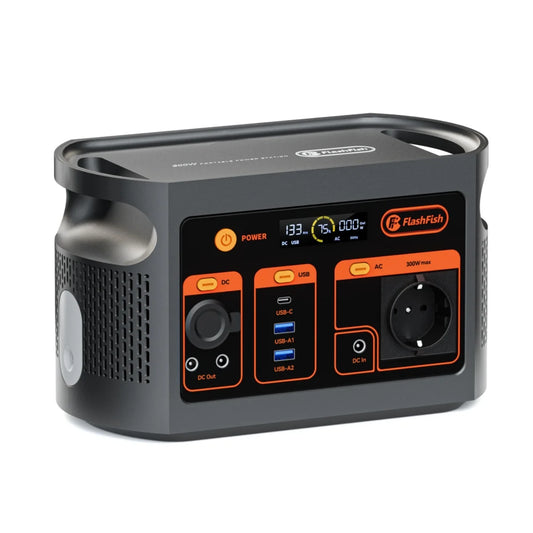 FF Flashfish E103 300W Portable Power Station, 179.2Wh LiFePO4 Battery, Fast AC Recharge, Multi-Output Solar Generator for Outdoor/Camping/Emergency Power