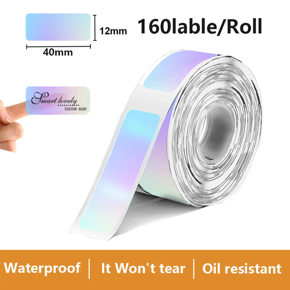 Termiska Etikettrullar Mönster & Färg – Kompatibla med Marklife P11 P12 Phomemo D30 DELI Q2 Brother – 12x40mm 14x40mm 14x50mm 2026
