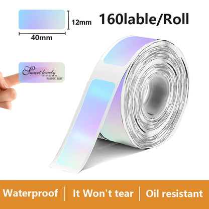 Termiska Etikettrullar Mönster & Färg – Kompatibla med Marklife P11 P12 Phomemo D30 DELI Q2 Brother – 12x40mm 14x40mm 14x50mm 2026