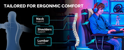 Gtplayer Gaming Chair, Office Chair with Pocket Spring Lumbar Support, Ergonomic and Comfortable Wide Office Computer Chair