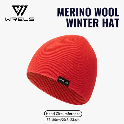 WRELS Merino Wool Beanie for Men Women Soft Fisherman Beanie Warm Knitted Winter Hat Watch Cap Skullie for Cold Weather