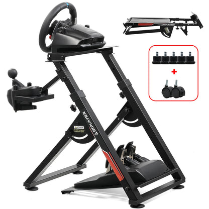GTPLAYER Ratt-ställning för Sim Racing – Justerbar 20°/20cm Höjd, Kolstål, Logitech G29/G920/G923 Thrustmaster, EU-lager