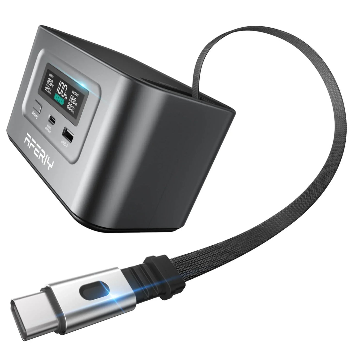 AFERIY Nano100 100W 99.2Wh Portable Power Station, LiFePO4 Battery, 1.5H Fast Charge, Dual 100W PD, with Type-C Cable