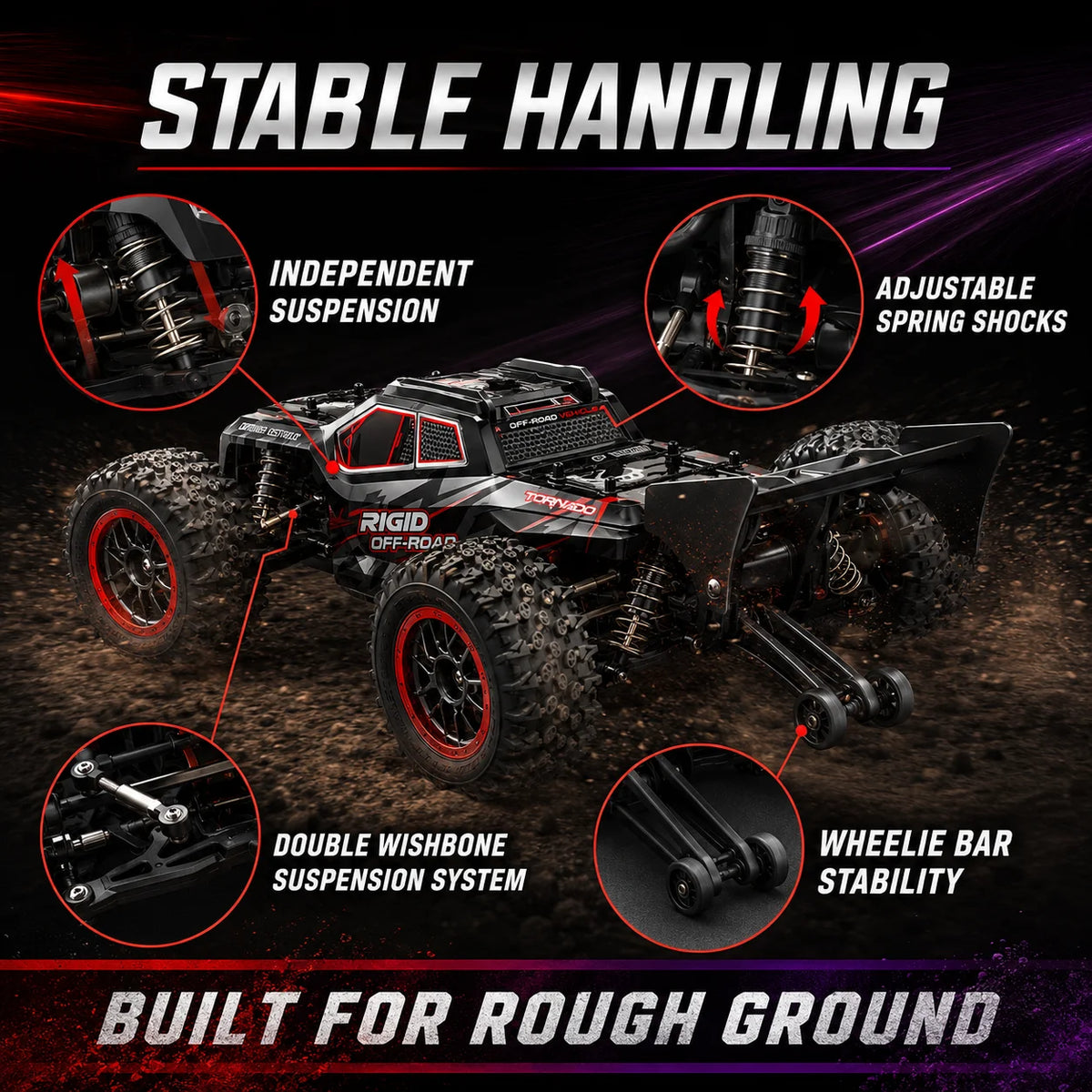 4Wd Brushless Rc Car 75Km/H Metal Differential Shaft Drive Independent Shock Absorbers Led Headlights 2.4g 300m Remote Control Off-Road Hobby Vehicle