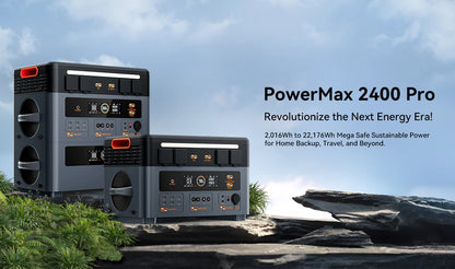 Oscal PowerMax 2400 Pro Portable Power Station, 2016Wh 2400W Outdoor Generator, 3500+ Cycles LiFePO4, Dual Speakers, 1.2H Fast Charge, Smart APP for Camping House Travelling