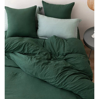 Mörkgrönt bäddset med dragkedja – 135 × 200, 155 × 220 eller 200 × 200 cm