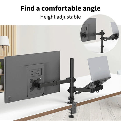 Ergonomisk Monitorarm för Skrivbord 13–27" – VESA 75x75/100x100 Justerbar Höjd Kabelhantering 8kg Stål EU-lager Polen