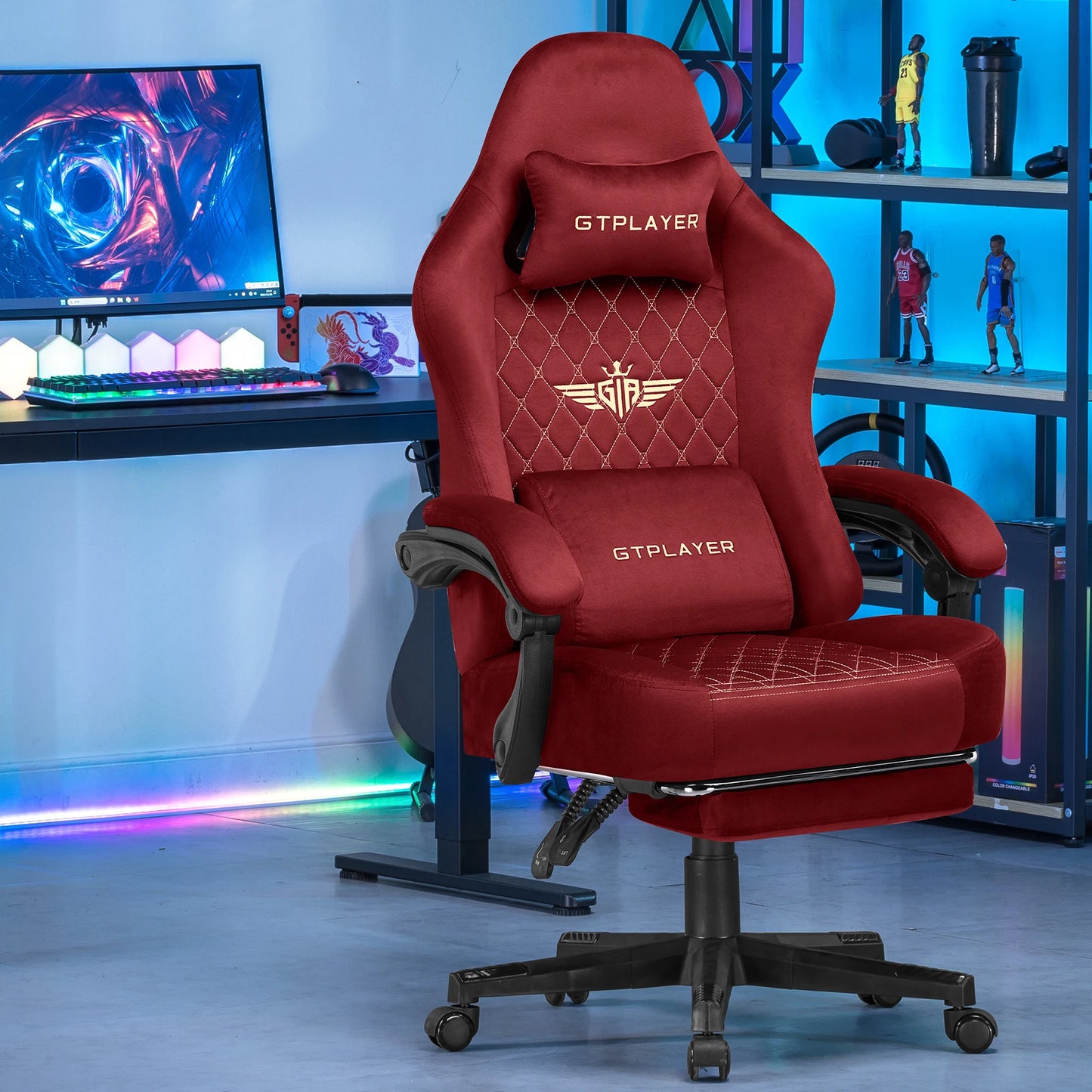 GTPLAYER Gaming chair fabric Gaming Chair Ergonomic office boot PC chair, Adjustable and Rotatable Desk Chair