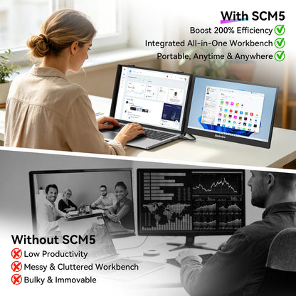 Blackview  SCM 5 Laptop Screen Extension, 1.3 lbs Lightweight & 0.16 Inch Ultra Thin 14 Inch FHD 1080P IPS Portable Laptop Monitor Extension, Travel Dual Monitor for 13-17 Inch, Plug & Play for Windows/Mac