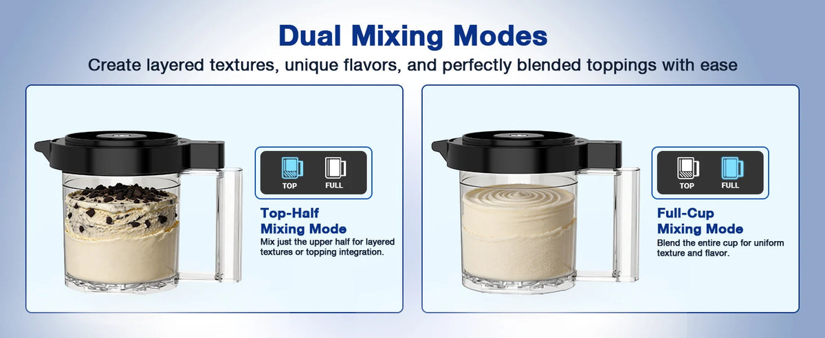 Teendow KF-2501U1 Ice Cream Maker with 8 Preset Programs, Self-Cleaning, Mix-In & Re-Spin Functions, Home Countertop Model