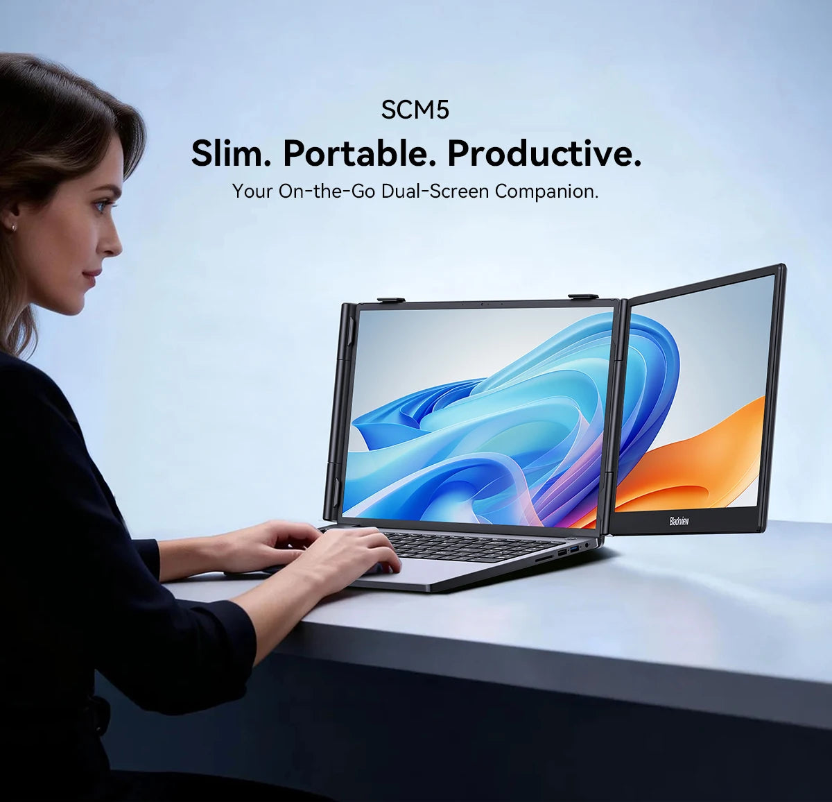 Blackview  SCM 5 Laptop Screen Extension, 1.3 lbs Lightweight & 0.16 Inch Ultra Thin 14 Inch FHD 1080P IPS Portable Laptop Monitor Extension, Travel Dual Monitor for 13-17 Inch, Plug & Play for Windows/Mac