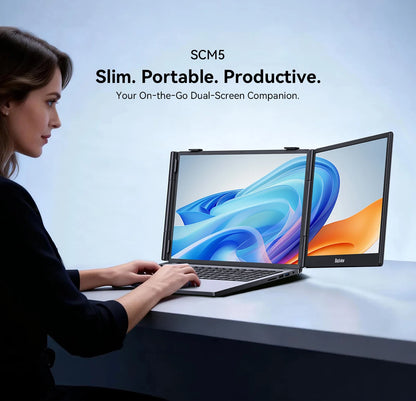 Blackview  SCM 5 Laptop Screen Extension, 1.3 lbs Lightweight & 0.16 Inch Ultra Thin 14 Inch FHD 1080P IPS Portable Laptop Monitor Extension, Travel Dual Monitor for 13-17 Inch, Plug & Play for Windows/Mac