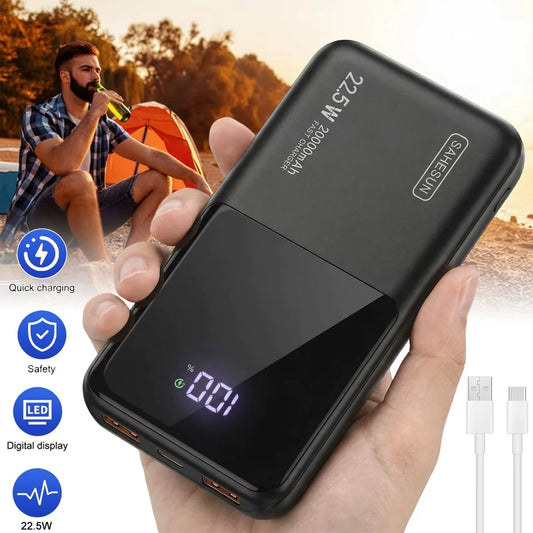 Magnetisk powerbank 20 000 mAh med USB-C och digital display