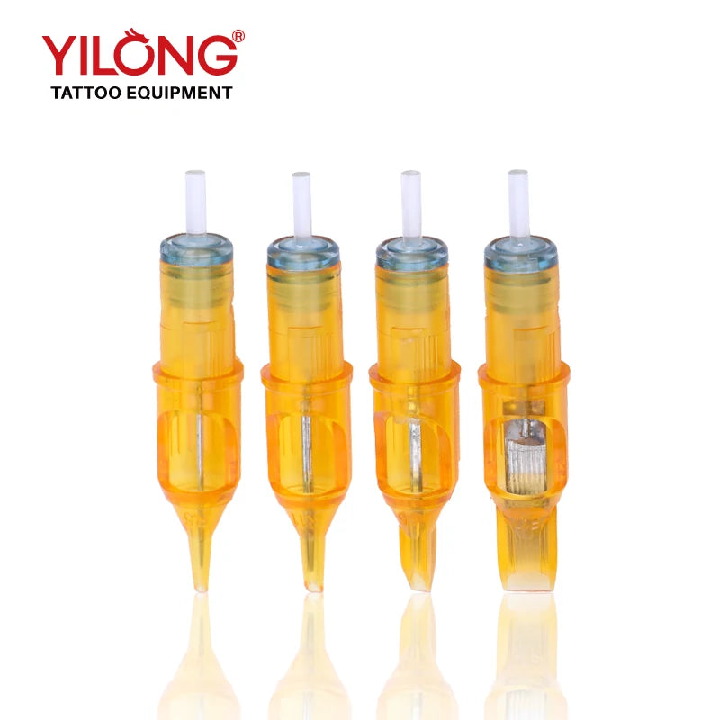 20pcs Yellow Dragonfly Tattoo Cartridge Needle 1 3 5 7 9 11 13 14 15 RL RM RS M1 For Tattoo Machine Pen Needle Accessories
