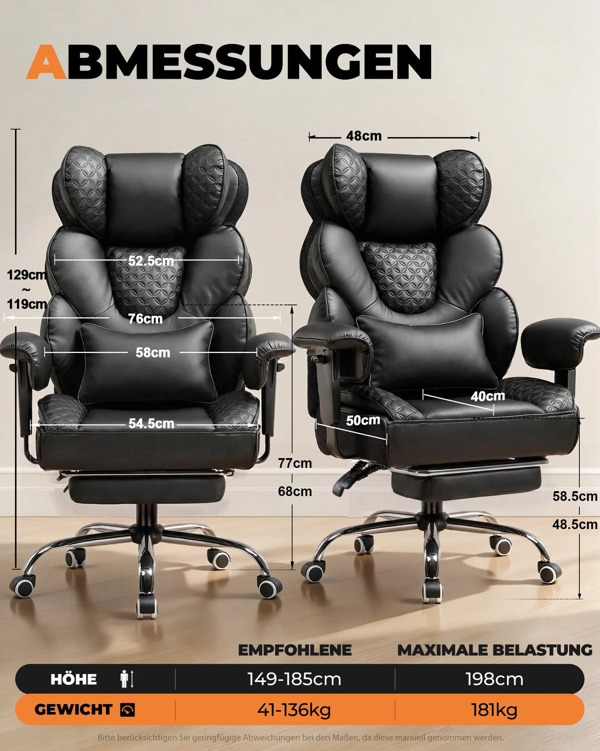 Comhoma Ergonomic Gaming Chair, Office Chair 400 Lb, with Adjustable Lumbar Support & Footrest, Hybrid Design,High Back Executive Chair