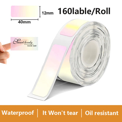 Termiska Etikettrullar Mönster & Färg – Kompatibla med Marklife P11 P12 Phomemo D30 DELI Q2 Brother – 12x40mm 14x40mm 14x50mm 2026