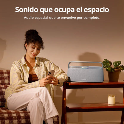 Tronsmart Fiitune X30 Speaker Blue Tooth Wireless Speaker Hi-Res Audio 80W Ipx6 App Control Portable Speaker with Handle for Home