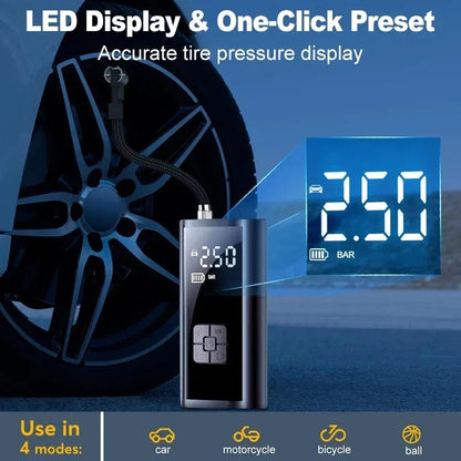 EAFC Car Air Pump Wireless Protable 150PSI Car Air Compressor Tire Inflation Pump for Motorcycle Bicycle Car Tire Ball Inflator