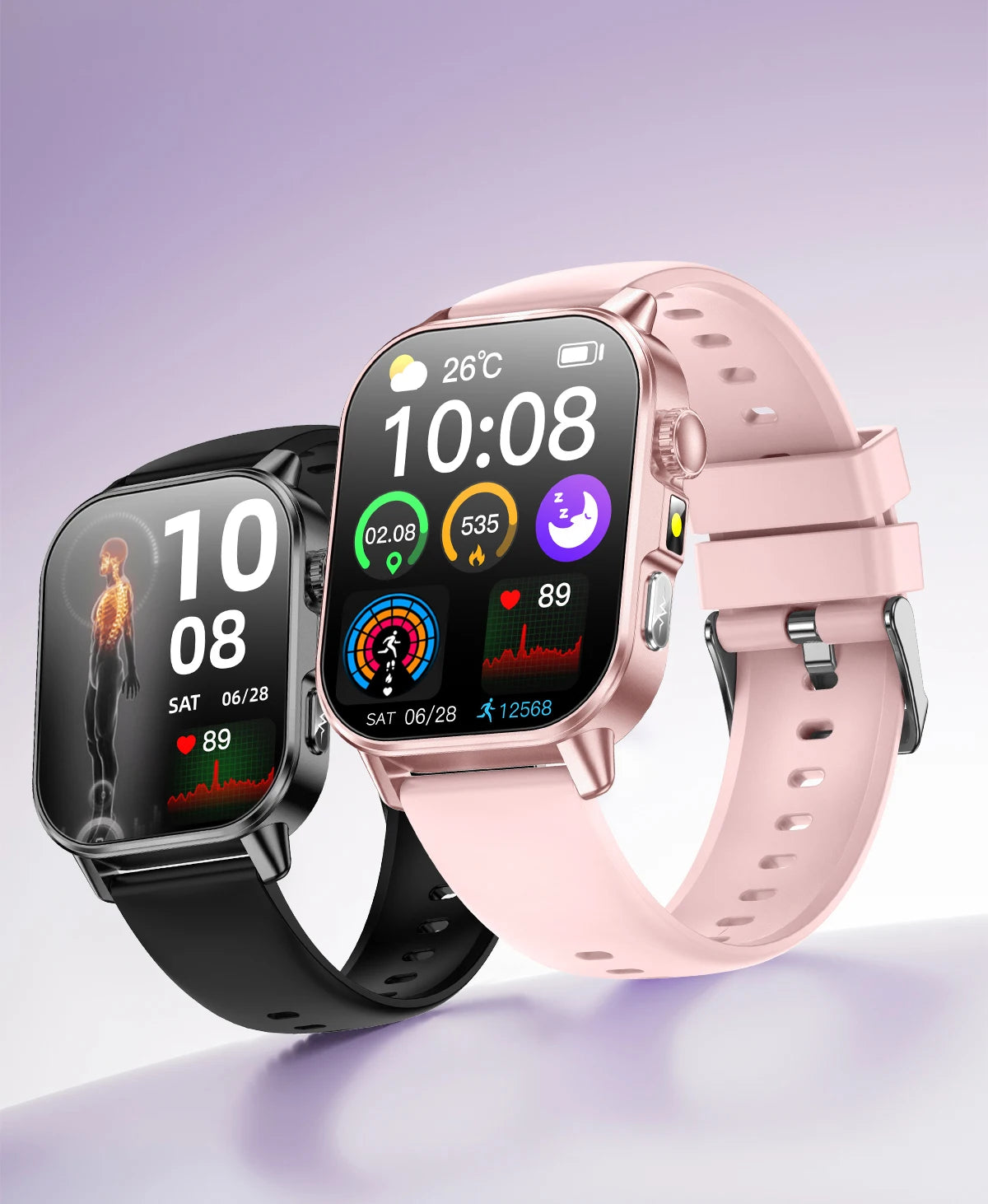 2026 ECG+PPG Daily Health Smart Watch Men Blood Fat Uric Acid Heart Rate Blood Oxygen Bluetooth Call Wellness Tracker Smartwatch