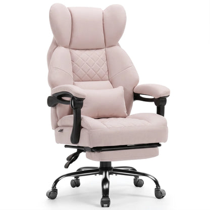 Gtplayer Gaming Chair, Ergonomic Office Chair with Footrest and Lumbar Support, High Back Executive Chair for Tall, Wide Computer Chair, Height Adjustable, Synchronous Armrest, Spring Core Seat