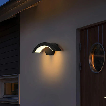 Utomhus Vägglampa Upp & Ned – IP44, Antracitgrå Aluminium, Rektangulär, Max 24W, AC Elanslutning