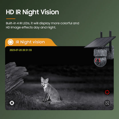 5MP 4G Solar Hunting Camera with High Definition Image Solar Panel Two-Way Audio Security CCTV Battery Camera IP66 Waterproof  + V380 Pro 12MP 10× Zoom Triple‑Lens 4G Solar‑Powered Outdoor Triple‑Screen CCTV Security C