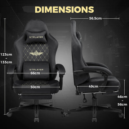 GTPLAYER Gaming chair fabric Gaming Chair Ergonomic office boot PC chair, Adjustable and Rotatable Desk Chair