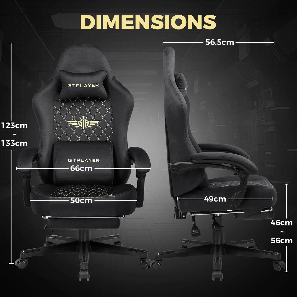 GTPLAYER Gaming chair fabric Gaming Chair Ergonomic office boot PC chair, Adjustable and Rotatable Desk Chair