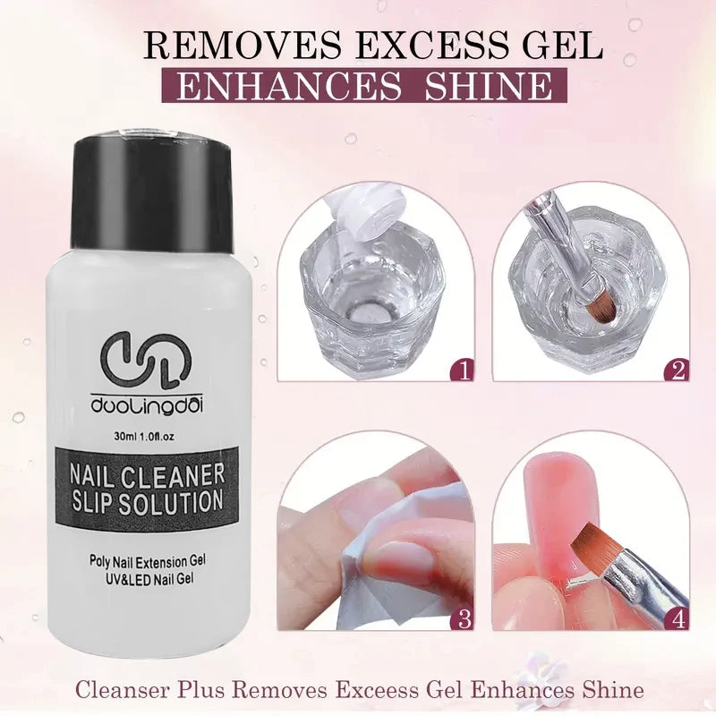 8PCS/Set Poly Extension Gel Set Nail Art Polygels Kit Clear White Color Nail UV Gel Tip Form Acrylic Nail Gel Slice Brush Kit