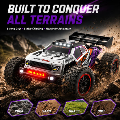 Beginner Friendly 4Wd Rc Off Road Car Carbon Brush Motor Precise Steering Trim Easy Motor Replacement Durable Anti-Loss Shell Hobby Gift for 14+