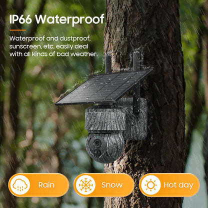 5MP 4G Solar Hunting Camera with High Definition Image Solar Panel Two-Way Audio Security CCTV Battery Camera IP66 Waterproof  + V380 Pro 12MP 10× Zoom Triple‑Lens 4G Solar‑Powered Outdoor Triple‑Screen CCTV Security C