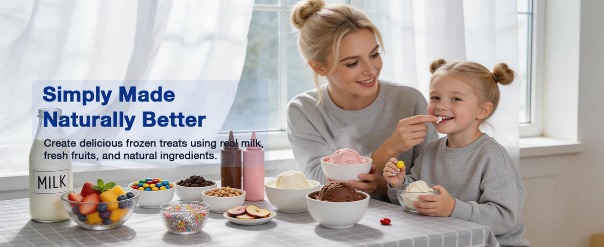 Teendow KF-2501U1 Ice Cream Maker with 8 Preset Programs, Self-Cleaning, Mix-In & Re-Spin Functions, Home Countertop Model