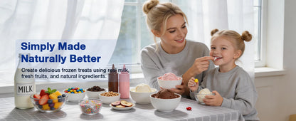 Teendow KF-2501U1 Ice Cream Maker with 8 Preset Programs, Self-Cleaning, Mix-In & Re-Spin Functions, Home Countertop Model