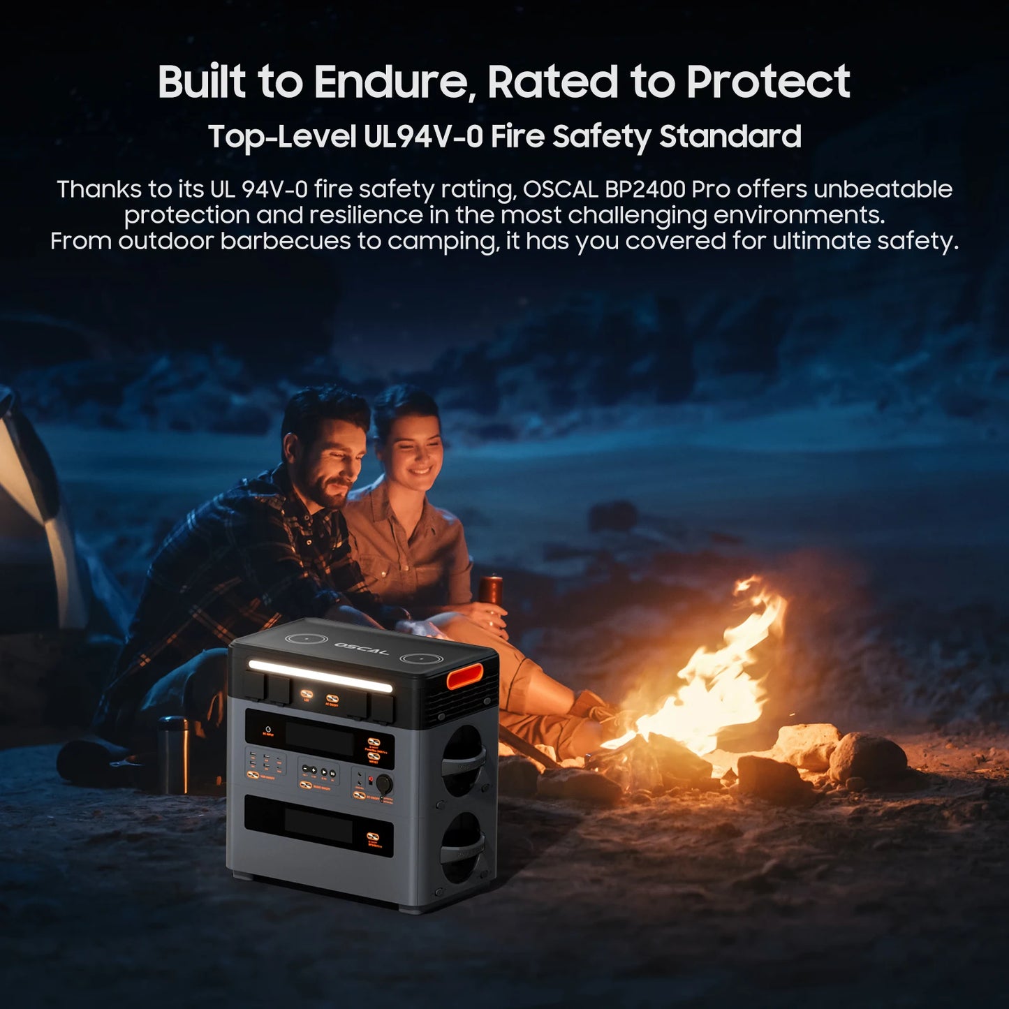 Oscal BP2400pro Portable Power Station 2016Wh Expansion Battery Pack for For PowerMax 2400 pro Solar Generator,1.2H Fast Charge,Dual Speakers,Smart APP Control&Monitoring,,3500+ Cycles for Outdoor Camping RV Home Backup