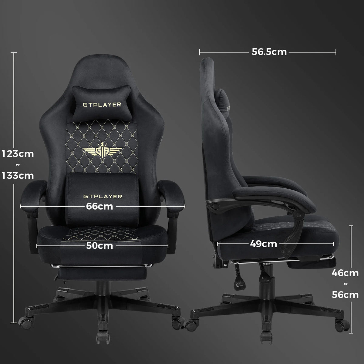 GTPLAYER Gaming chair fabric Gaming Chair Ergonomic office boot PC chair, Adjustable and Rotatable Desk Chair