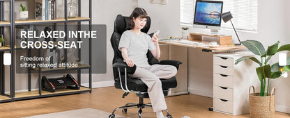 Gtplayer Silla Gaming Gamer Chair Ergonomic Office Chair with Footrest Fabric Surface Spring Seat Cushion Silla De Juego