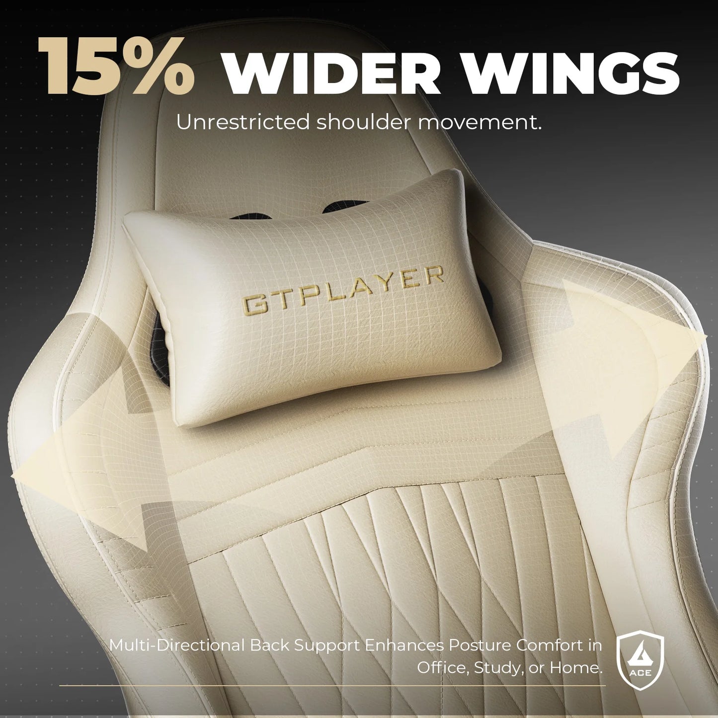 GTPLAYER Gaming chair Ergonomic Gaming armchair Desk chair PC Footrest loudspeaker Music Office chair up to 150kg