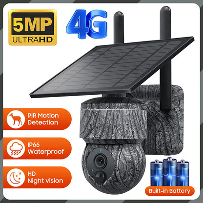 5MP 4G Solar Hunting Camera with High Definition Image Solar Panel Two-Way Audio Security CCTV Battery Camera IP66 Waterproof  + V380 Pro 12MP 10× Zoom Triple‑Lens 4G Solar‑Powered Outdoor Triple‑Screen CCTV Security C