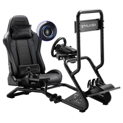 GTPLAYER Simulator Cockpit Racing Simulator steering wheel stand with 3D stereo speakers monitor Mount
