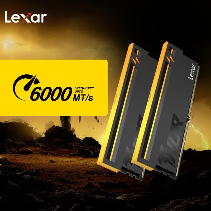Lexar THOR RGB 2nd DDR5 RAM 6000MHz 16GBx2 CL38 1.35V Micron DRAM Chip Gaming Desktop Memory Overclocking Intel XMP 3.0 AMD EXPO