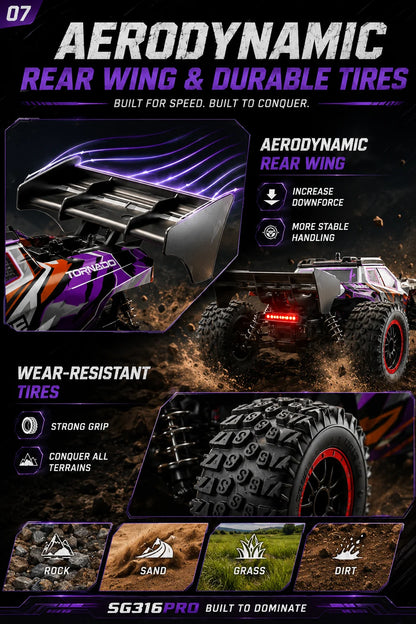 Beginner Friendly 4Wd Rc Off Road Car Carbon Brush Motor Precise Steering Trim Easy Motor Replacement Durable Anti-Loss Shell Hobby Gift for 14+