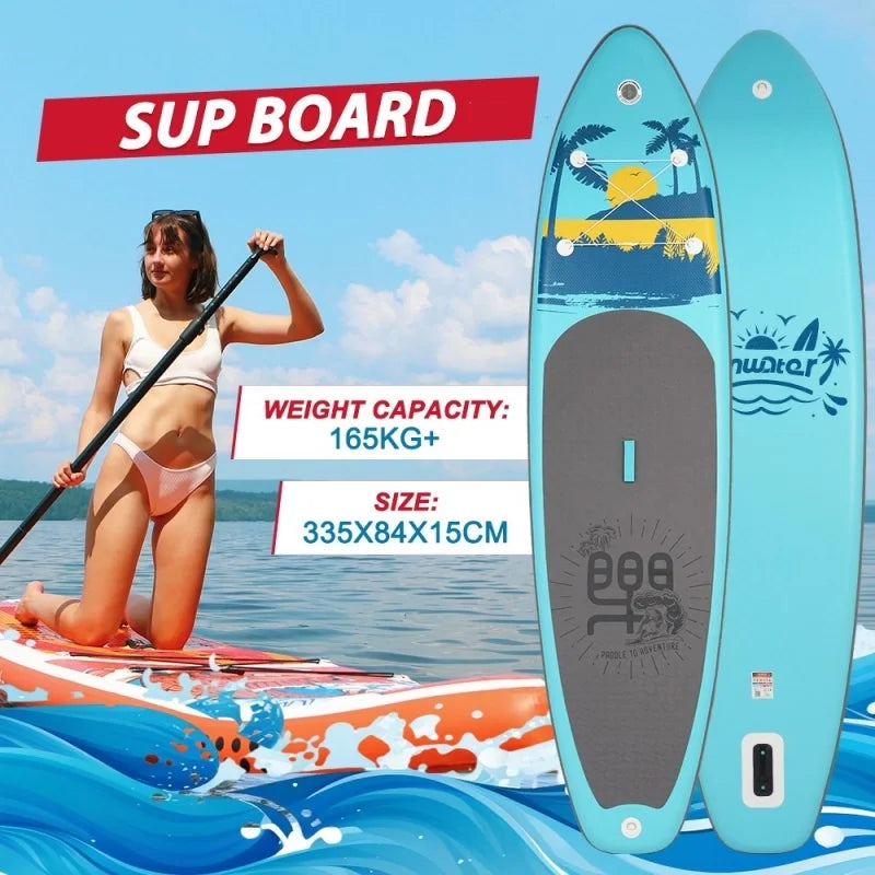 Feath-R-Lite Uppblåsbar SUP-bräda – 330×84×15 cm, Max 165 kg, 7-delat Set