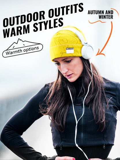 WRELS Fleece Watch Cap Beanie Hat Winter Skull Cap Warm Beanie Thick Windproof  Lightweight for Running Skiing Cycling Sports
