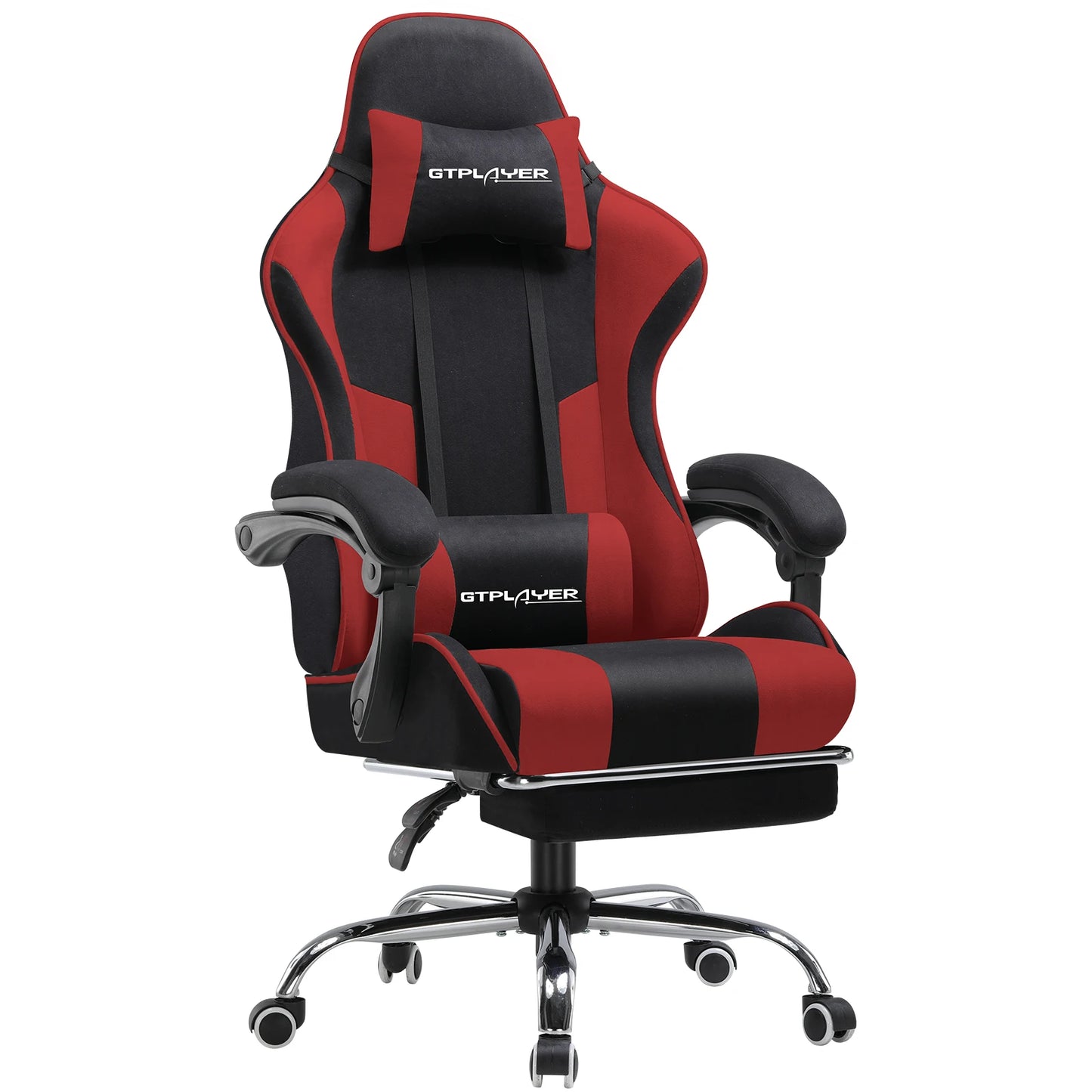 GTPLAYER Gaming chair with massage Lumin cushion & footrest, Ergonomic office chair with padded seat, swivel chair up to 150 kg