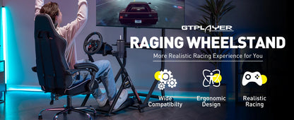 Gtplayer Steering Wheel Stand with Base Tilt Adjustable Rack Shifter Mount for V1/V2 Compatible with Steering Wheel, Ps4, Xbox, Pc