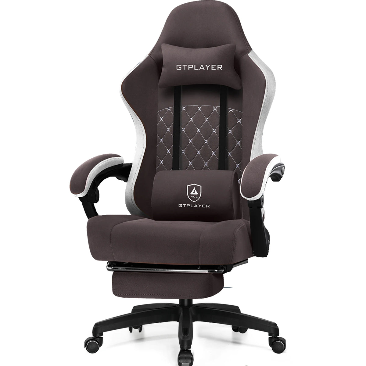 GTPLAYER Gaming Stuhl Ergonomischer Gaming Sessel Schreibtischstuhl mit Stoffoberfläche, Federsitzkissen, Verbindungsarmlehnen