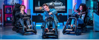 GTPLAYER Simulator Cockpit, Sim Racing Cockpit, racing simulator steering wheel stand with speakers, steering wheel and pedal shelf